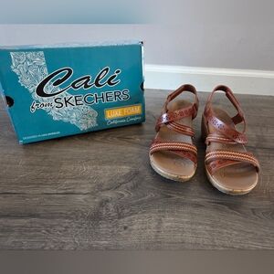 Skechers women's vegan wedge sandals size 7 - NEW